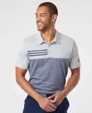 Adidas Golf Clothing A508 Heathered Colorblock 3-S Grey Two Heather/ Collegiate Navy Heather