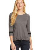 New Era LNEA136     Ladies Tri-Blend 3/4-Sleeve Te in Shadow grey/ black solid