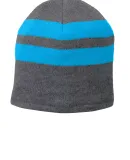 Port & Company C922    Fleece-Lined Striped Beanie Ath Ox/Ne Blue