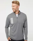 Adidas Golf Clothing A482 3-Stripes Double Knit Qu Grey Three/ White