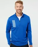 Adidas Golf Clothing A482 3-Stripes Double Knit Qu Team Royal/ Grey Two