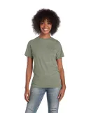 Delta Apparel 14600L   Adult S/S Tee in Moss snow heather