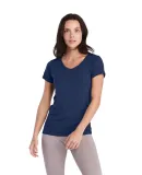 Delta Apparel 56535S Princess V-Neck Tee in Deep navy