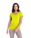 Delta Apparel 56535S Princess V-Neck Tee in Safety green