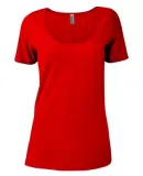 Delta Apparel P504C   Ladies Scoop CVC in Red fh9