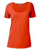 Delta Apparel P504C   Ladies Scoop CVC in Deep coral yzj