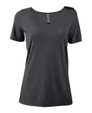 Delta Apparel P504T   Ladies Scoop TRI in Charcoal heather k2y