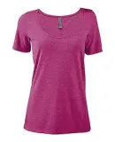 Delta Apparel P504T   Ladies Scoop TRI in Berry heather k9u