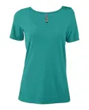 Delta Apparel P504T   Ladies Scoop TRI in Jade heather k9y