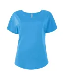 Delta Apparel P505C   Ladies CVC Dolman in Turquoise a3u