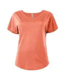 Delta Apparel P505C   Ladies CVC Dolman in Coral heather kfh