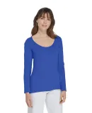 Delta Apparel P507C   Ladies CVC LS in Royal a4u