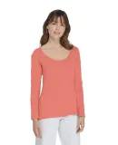 Delta Apparel P507C   Ladies CVC LS in Coral heather kfh