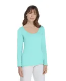 Delta Apparel P507C   Ladies CVC LS in Celadon vt4