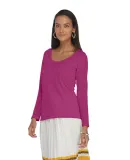 Delta Apparel P507T   Ladies LS TRI in Berry heather