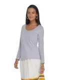 Delta Apparel P507T   Ladies LS TRI in Iris quartz