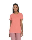 Delta Apparel P513C   Lds Band Crew CVC in Coral heather