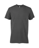 Delta Apparel P601T Adlt Short Sleeve Crew Triblen in Charcoal heather k2y