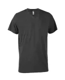 Delta Apparel P602T   Adlt V-Neck TRI in Black heather k2w