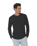 Delta Apparel P603S   Adlt LS Crew SLUB in Black