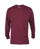 Delta Apparel P603T   Adlt LS Crew TRI in Maroon heather h62