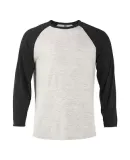 Delta Apparel P611T   Adlt Raglan TRI in Oatmeal heather/black heather j28