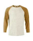 Delta Apparel P611T   Adlt Raglan TRI in Oatmeal heather/ginger quartz jg2