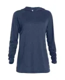 Delta Apparel P909T   Adlt PO Hood TRI in Navy heather k3a