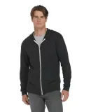 Delta Apparel P910T   Adlt Zip Hood TRI in Black heather