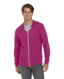 Delta Apparel P910T   Adlt Zip Hood TRI in Berry heather