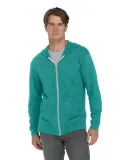 Delta Apparel P910T   Adlt Zip Hood TRI in Jade heather