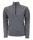 Delta Apparel S2995MP   Mens QTR Zip in Grey heather/black