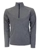 Delta Apparel S2995MP   Mens QTR Zip in Grey heather/navy