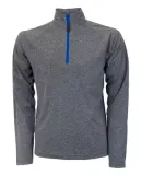 Delta Apparel S2995MP   Mens QTR Zip in Grey heather/royal