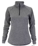 Delta Apparel S2995VP   Juniors QTR Zip in Grey heather/black