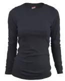 Delta Apparel S6562VP   Juniors LS Crew in Black