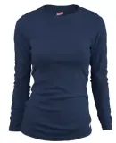 Delta Apparel S6562VP   Juniors LS Crew in Navy