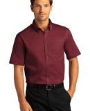 Port Authority W809 Short Sleeve SuperPro React Tw in Burgundy