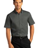 Port Authority W809 Short Sleeve SuperPro React Tw in Stormgrey