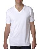 Next Level 3200 Fitted Short Sleeve V Neck T Shirt in White