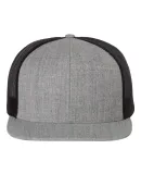 Richardson Hats 511 Wool Blend Flat Bill Trucker H in Heather grey/ black