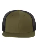 Richardson Hats 511 Wool Blend Flat Bill Trucker H in Loden/ black