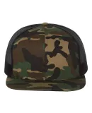 Richardson Hats 511 Wool Blend Flat Bill Trucker H in Green camo/ black