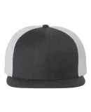 Richardson Hats 511 Wool Blend Flat Bill Trucker H in Heather charcoal/ white