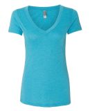 Next Level 6740 Tri-Blend V Neck T Shirts in Vintage turquoise