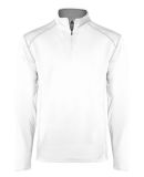 Badger Sportswear 4438 Money Mesh Quarter-Zip Pull in White