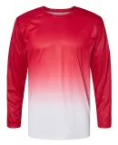 Badger Sportswear 4204 Ombre Long Sleeve T-Shirt Red