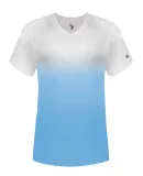 Badger Sportswear 4207 Women's V-Neck Ombre T-Shir Columbia Blue