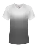 Badger Sportswear 4207 Women's V-Neck Ombre T-Shir Graphite