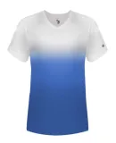 Badger Sportswear 4207 Women's V-Neck Ombre T-Shir Royal